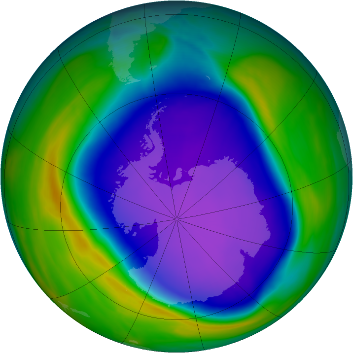 Antarctic ozone map for 05 October 2006
